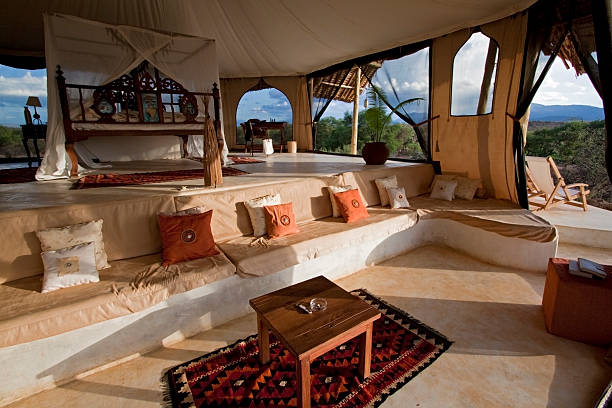 Open-air luxury safari lodge